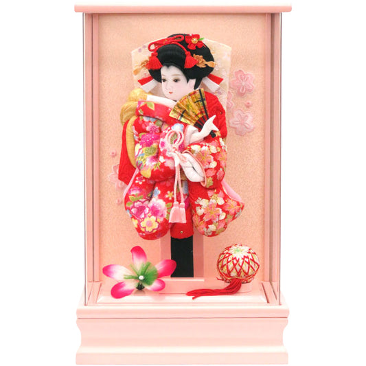 アクリルピンク９号　華流水刺繍　赤桜
