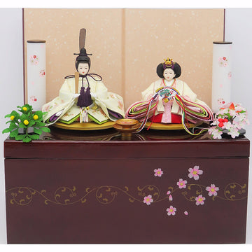 花にしも 京14番親王 刺繍 唐草桜収納飾