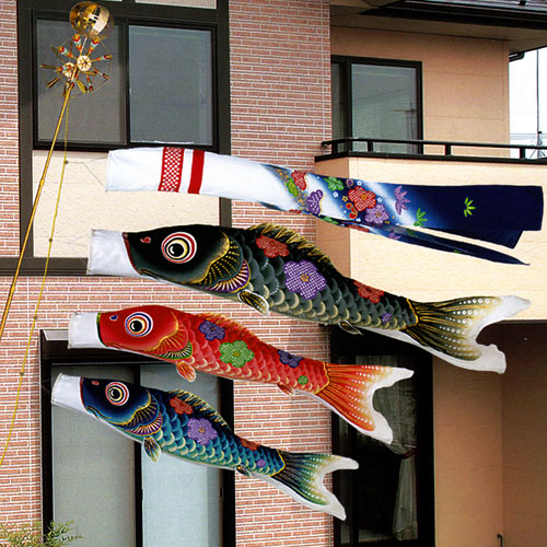 鯉のぼり　友禅華の舞鯉　ガーデンセット　1.5M6点セット
