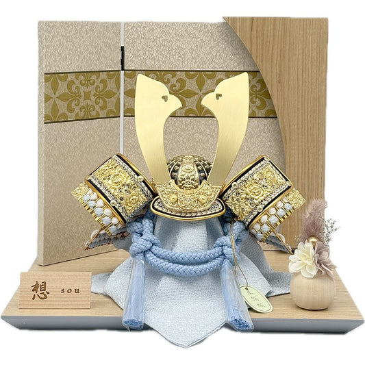 想SOU　８号　大鍬形空色正絹糸縅兜