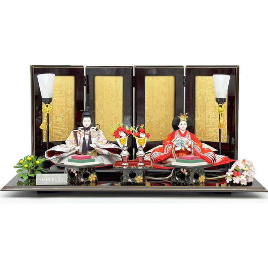 HARUKURA　春蔵　あねもね　紅溜塗屏風飾台　芥子親王飾