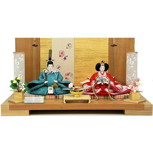 HARUKURA　春蔵　碧と珊瑚　丸紋小梅　芥子親王飾