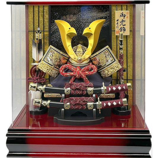 12号　彫金大鍬兜飾り　アクリルケース