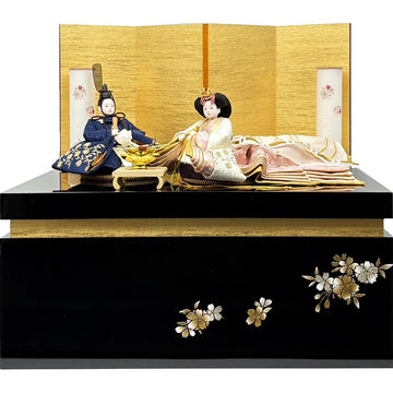 柴田家千代　葵　平安　つる花刺繍　金銀桜収納飾