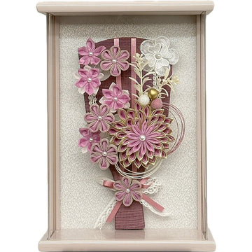 7号　アクリルライラック額入り　つまみ羽子板　紫