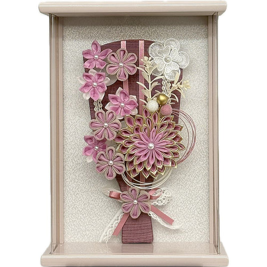 7号　アクリルライラック額入り　つまみ羽子板　紫