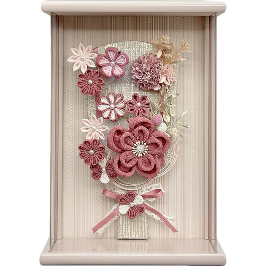 7号　アクリルライラック額入り　つまみ羽子板　あずき