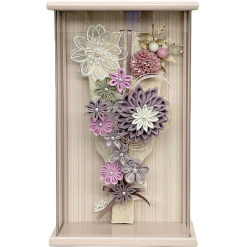 9号　アクリルライラック額入り　つまみ羽子板　グレー紫