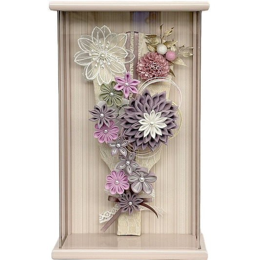 9号　アクリルライラック額入り　つまみ羽子板　グレー紫